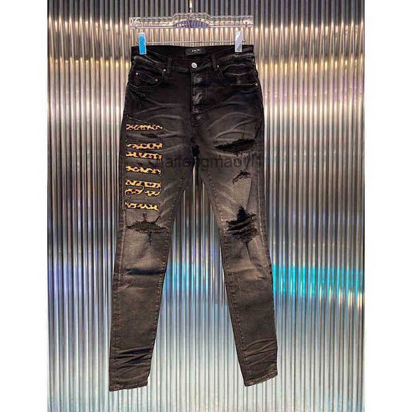 men jeans new high street fashion brand washed and used black leopard letter pasted cloth hole slim fitting jeans hip hop, Blue
men jeans new high street fashion brand washed and used black leopard letter pasted cloth hole slim fitting jeans hip hop, Blue