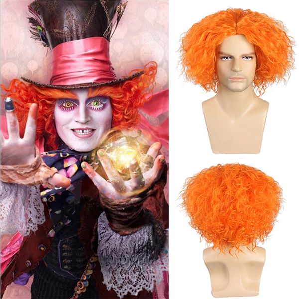 alice in wonderland mr. crazy hat cosplay wig woodfestival orange medium length curly synthetic hair halloween party men, Black
alice in wonderland mr. crazy hat cosplay wig woodfestival orange medium length curly synthetic hair halloween party men, Black