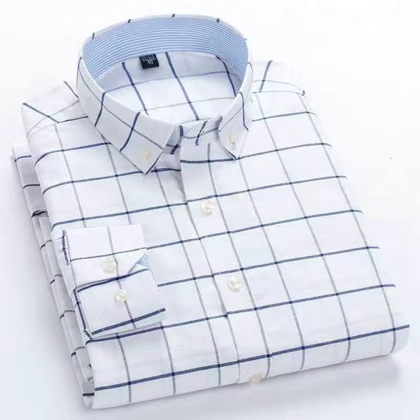 men's casual shirts 100% cotton oxford cloth men's shirt business leisure plaid shirt male long sleeve loose plus size men's, White;black
men's casual shirts 100% cotton oxford cloth men's shirt business leisure plaid shirt male long sleeve loose plus size men's, White;black