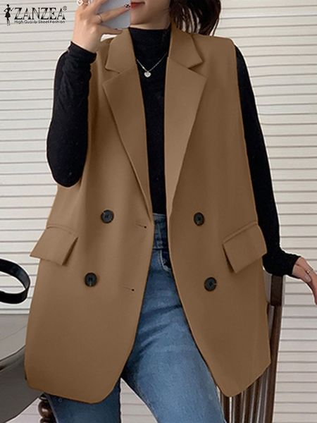 women's vests fashion women blazer sleeveless lapel neck coats jackets zanzea spring autumn vests fashion oversized button up outwears, Black;white
women's vests fashion women blazer sleeveless lapel neck coats jackets zanzea spring autumn vests fashion oversized button up outwears, Black;white