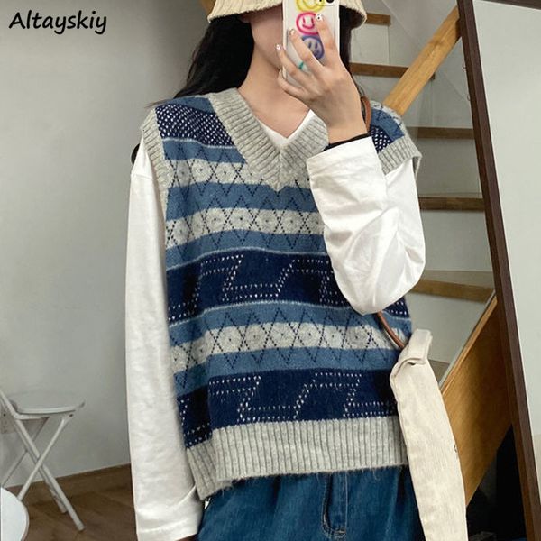 women's vests autumn knitting sweater vests women sweet est retro v-neck chic striped ulzzang kawaii girls leisure streetwear all-match, Black;white
women's vests autumn knitting sweater vests women sweet est retro v-neck chic striped ulzzang kawaii girls leisure streetwear all-match, Black;white