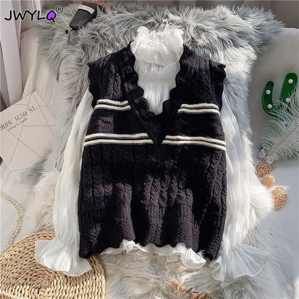 women's vests sweater vests women harajuku retro young ins 3xl loose leisure v-neck wave edge knit korean sleeveless female soft y2k cl, Black;white
women's vests sweater vests women harajuku retro young ins 3xl loose leisure v-neck wave edge knit korean sleeveless female soft y2k cl, Black;white
