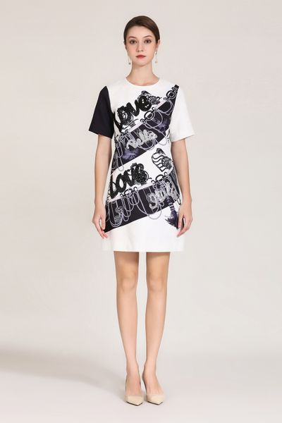 dress 2023 original designer printed handmade beaded pieces spring/summer short sleeve loose round neck dress s-xl, Black;gray
dress 2023 original designer printed handmade beaded pieces spring/summer short sleeve loose round neck dress s-xl, Black;gray
