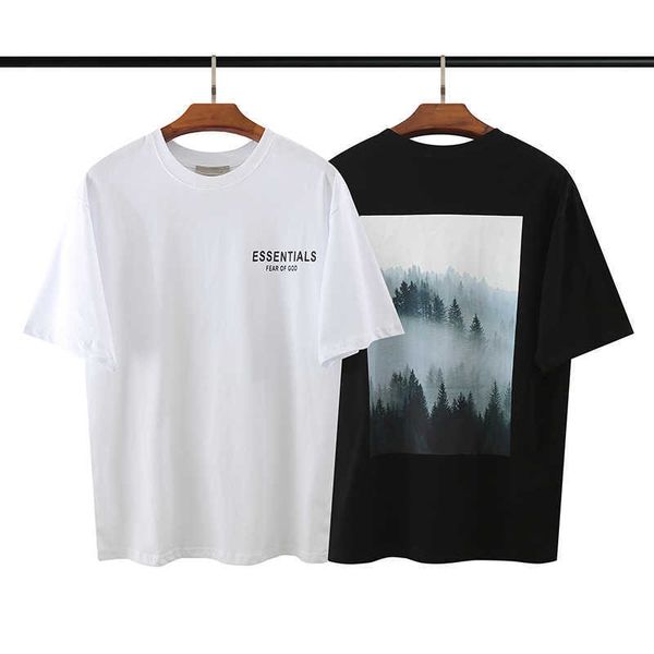 essentialls t shirt for men women sport tshirt double line high street short sleeve floral forest print trend tee, White;black
essentialls t shirt for men women sport tshirt double line high street short sleeve floral forest print trend tee, White;black