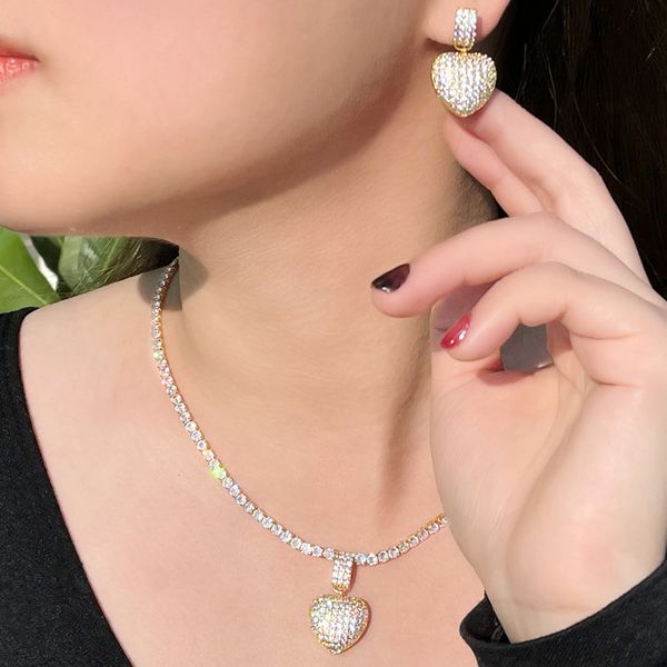 wedding jewelry sets cwwzircons cz zircon brazilian gold plated heart shape pendant necklace and earring fashion women party set t613 230321, Slivery;golden
wedding jewelry sets cwwzircons cz zircon brazilian gold plated heart shape pendant necklace and earring fashion women party set t613 230321, Slivery;golden