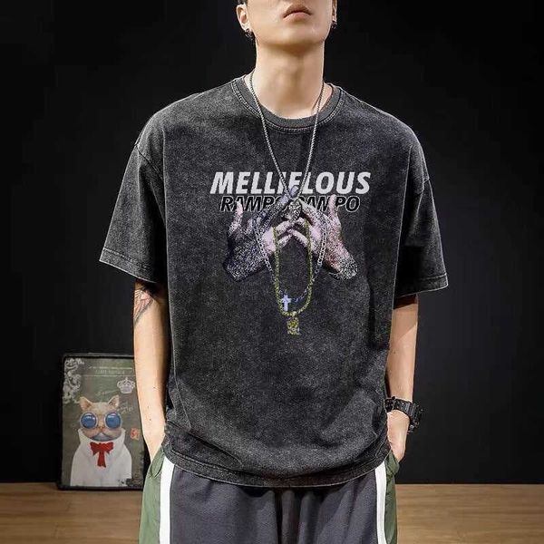 designer luxury american classic washed old men's women's short t-shirt spring summer new relaxed casual versatile half sleeve top, Black;brown
designer luxury american classic washed old men's women's short t-shirt spring summer new relaxed casual versatile half sleeve top, Black;brown