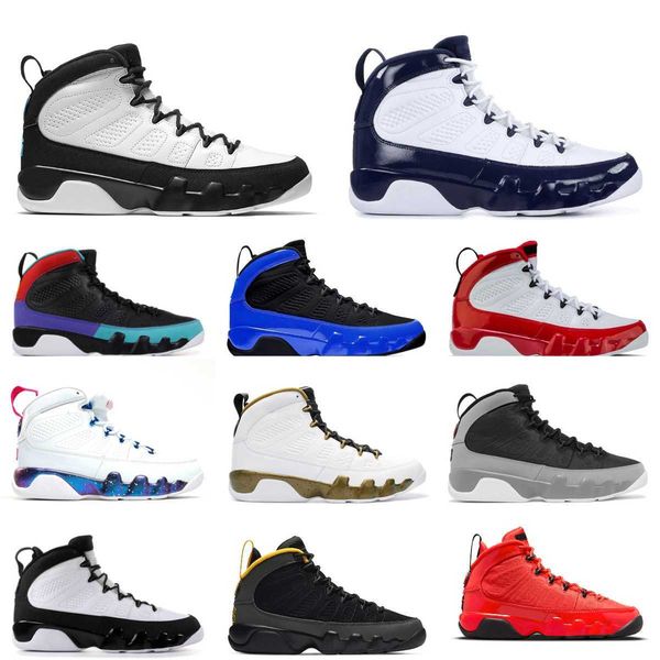 Image of Jumpman 9 IX 9S Men Women Basketball Shoes Bred University Gold Blue Gym Chile Red UNC Cool Particle Grey Racer Blue Statue Anthracite Sport Sneakers Trainers