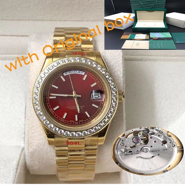 with original box luxury mens watch fashion watches 18k yellow gold diamond dial & bezel 18038 automatic mens men's watch, Slivery;brown
with original box luxury mens watch fashion watches 18k yellow gold diamond dial & bezel 18038 automatic mens men's watch, Slivery;brown