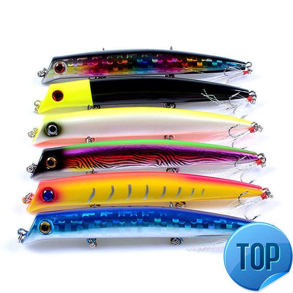 1 pcs 6# feather hook pesca artificial bait peche fishing tackle 12.8cm 15.4g water popper lure fishing wobbler crank bait
1 pcs 6# feather hook pesca artificial bait peche fishing tackle 12.8cm 15.4g water popper lure fishing wobbler crank bait