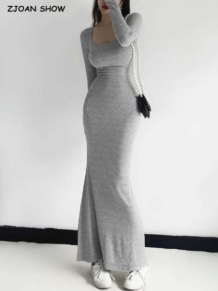 party dresses 2022 square collar knitted cotton maxi long mermaid dress women full sleeve stretch basic bodycon fishtail robe vestido y2303, White;black
party dresses 2022 square collar knitted cotton maxi long mermaid dress women full sleeve stretch basic bodycon fishtail robe vestido y2303, White;black