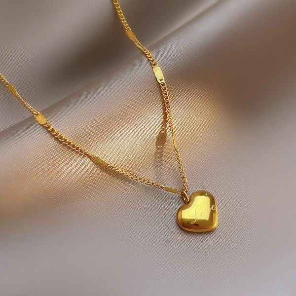 titanium heart necklaces for women pendant stainless steel chain 50cm golden clavicle link jewelry, Silver
titanium heart necklaces for women pendant stainless steel chain 50cm golden clavicle link jewelry, Silver