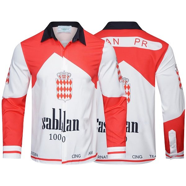 long sleeve shirt casablanca new racing style printed shirt high-quality designer silk shirt size l xl 2xl 3xl, White;black
long sleeve shirt casablanca new racing style printed shirt high-quality designer silk shirt size l xl 2xl 3xl, White;black