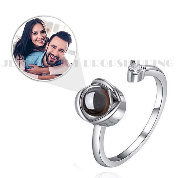 with side stones custom projection ring adjustable size rose elegant jewelry gift for female friends and mothers 230321, Silver
with side stones custom projection ring adjustable size rose elegant jewelry gift for female friends and mothers 230321, Silver