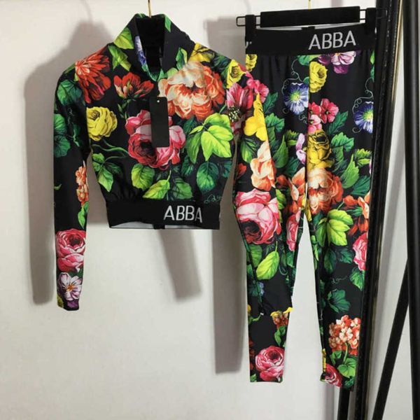 23ss brand women designer yoga tracksuits peony printed stand-up collar long sleeve stretch slim leggings set womens clothing a1, Gray
23ss brand women designer yoga tracksuits peony printed stand-up collar long sleeve stretch slim leggings set womens clothing a1, Gray