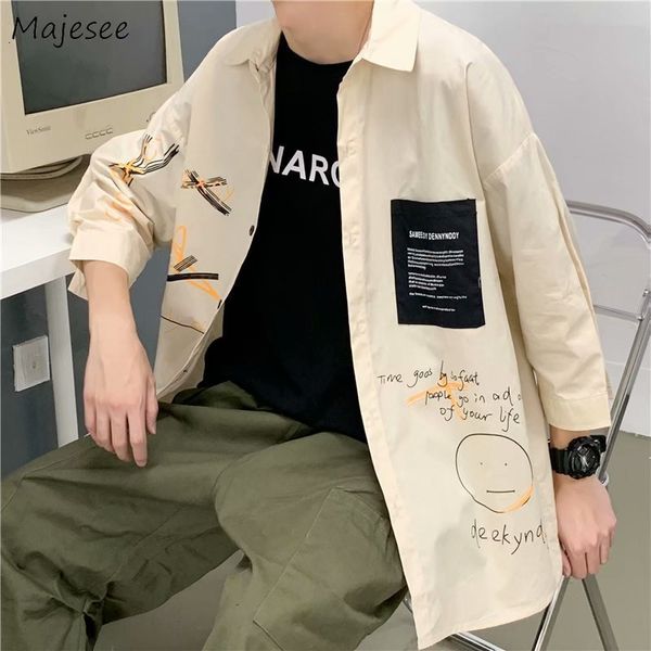 men's casual shirts harajuku print shirts men summer cargo graffiti fashion designer pockets loose social daily handsome male baggy hig, White;black
men's casual shirts harajuku print shirts men summer cargo graffiti fashion designer pockets loose social daily handsome male baggy hig, White;black