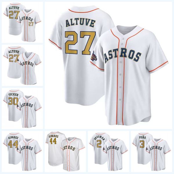 27 jose altuve astros 2023 gold collection jerseys 30 kyle tucker 3 jeremy pena 2 alex bregman 79 jose abreu 44 yordan alvarez korey lee, Blue;black
27 jose altuve astros 2023 gold collection jerseys 30 kyle tucker 3 jeremy pena 2 alex bregman 79 jose abreu 44 yordan alvarez korey lee, Blue;black