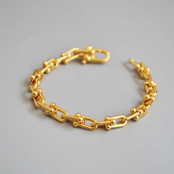 brass gold plated savi same u-lock chain metal cold exquisite bracelet ins wind, Silver
brass gold plated savi same u-lock chain metal cold exquisite bracelet ins wind, Silver