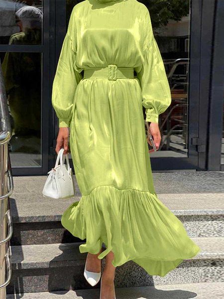 party dresses vonda elegant dress 2023 autumn women long lantern sleeve fashion high neck maxi oversized belted ruffled vestidos y2303, White;black
party dresses vonda elegant dress 2023 autumn women long lantern sleeve fashion high neck maxi oversized belted ruffled vestidos y2303, White;black