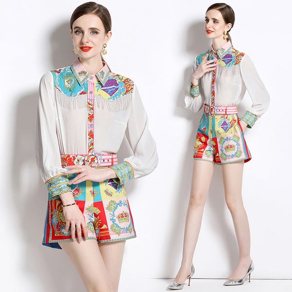 summer printed short pant sets designer two piece 2023 women holiday party lapel shirt and casual shorts graceful white set office lady cute
summer printed short pant sets designer two piece 2023 women holiday party lapel shirt and casual shorts graceful white set office lady cute