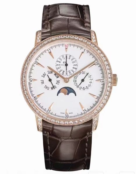 designer watch men's mechanical watch rose gold perpetual calendar multifunctional 41mm luxury watch with cal112qp super movement autom, Slivery;brown
designer watch men's mechanical watch rose gold perpetual calendar multifunctional 41mm luxury watch with cal112qp super movement autom, Slivery;brown