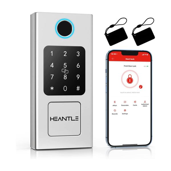 keyless entry smart door lock heantle fingerprint digital electronic deadbolt biometric door locks with keypads for front door, auto locking
keyless entry smart door lock heantle fingerprint digital electronic deadbolt biometric door locks with keypads for front door, auto locking