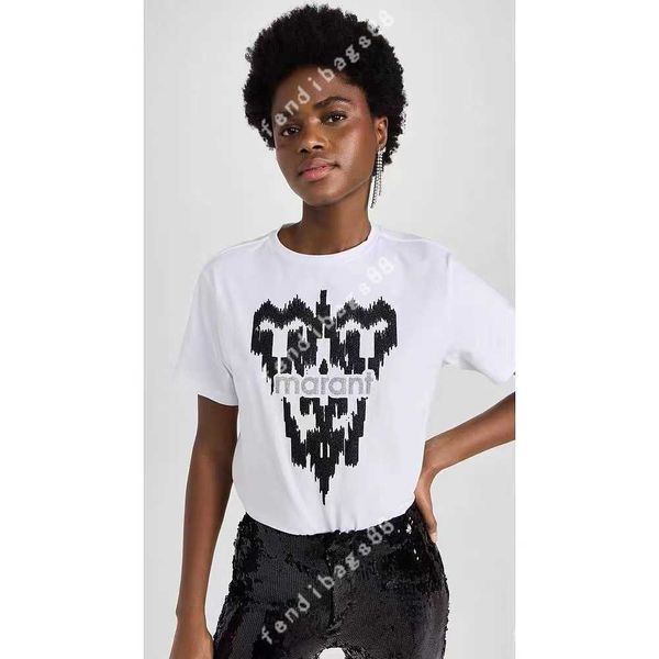 isabel marant 23ss women designer t shirt fashion letter flashing print round neck short sleeve t-shirt cotton, White
isabel marant 23ss women designer t shirt fashion letter flashing print round neck short sleeve t-shirt cotton, White