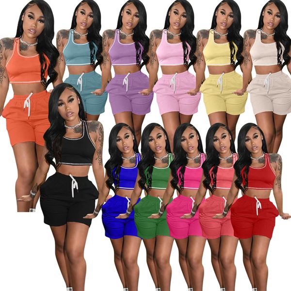 2023 designer summer outfits women tracksuits two 2 pieces set sleeveless tank shorts matching sets sweatsuits yoga fitness sportswear whole, Gray
2023 designer summer outfits women tracksuits two 2 pieces set sleeveless tank shorts matching sets sweatsuits yoga fitness sportswear whole, Gray