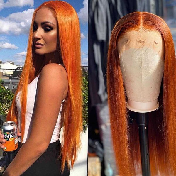 13 * 4 front lace headcover #350straight humanhair orange ginger colorwigs 230323, Black
13 * 4 front lace headcover #350straight humanhair orange ginger colorwigs 230323, Black