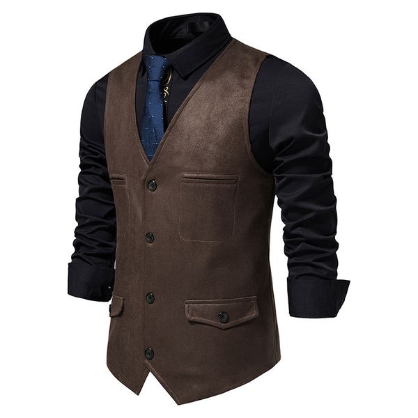 men's vests vintage suede waistcoat vest mens 2023 brand v neck single breasted suit fashion casual slim steampunk chalecos hombre 2303, Black;white
men's vests vintage suede waistcoat vest mens 2023 brand v neck single breasted suit fashion casual slim steampunk chalecos hombre 2303, Black;white
