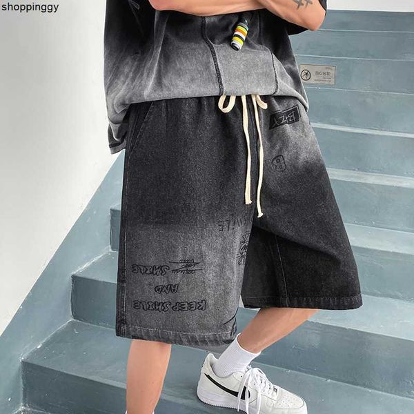 shorts letter printed summer new chic gradient loose denim male straight pants streetwear casual, White;black
shorts letter printed summer new chic gradient loose denim male straight pants streetwear casual, White;black