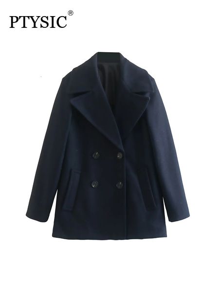 women's jackets ptysic women elegant wool blend double breasted coat lapel collar long sleeve front welt pockets female outerwear 23032, Black;brown
women's jackets ptysic women elegant wool blend double breasted coat lapel collar long sleeve front welt pockets female outerwear 23032, Black;brown