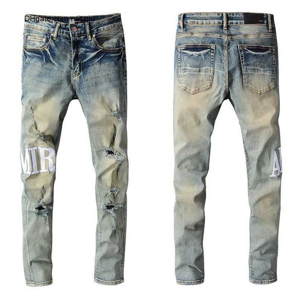jeans men's designer punk ripped pants pantalon homme for men retro old street fashion letter motorcycle, Blue
jeans men's designer punk ripped pants pantalon homme for men retro old street fashion letter motorcycle, Blue
