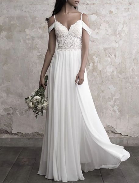 beach boho wedding dress 2023 sleeveless spaghetti strap v neck chiffon lace beads bridal gowns women summer vestidos de noiva robe de maria, White
beach boho wedding dress 2023 sleeveless spaghetti strap v neck chiffon lace beads bridal gowns women summer vestidos de noiva robe de maria, White