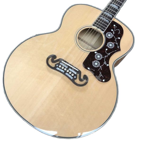 43 inches custom natural solid spruce acoustic guitar water ripple maple back side jumbo body
43 inches custom natural solid spruce acoustic guitar water ripple maple back side jumbo body
