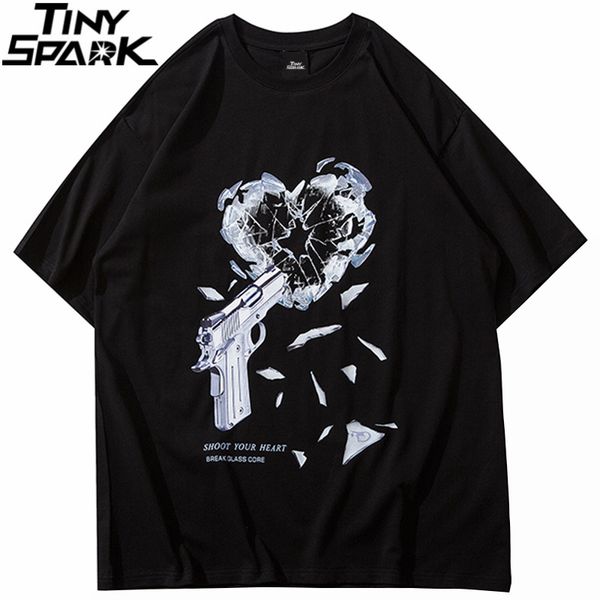 mens tshirts streetwear oversize tshirt hip hop gun breaking heart print men harajuku cotton loose summer short sleeve tees 230323, White;black
mens tshirts streetwear oversize tshirt hip hop gun breaking heart print men harajuku cotton loose summer short sleeve tees 230323, White;black