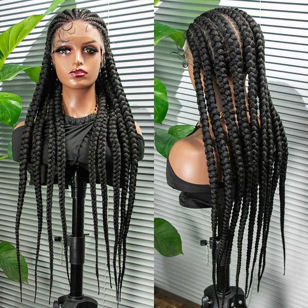 36inch popular 9-strand lace braids wigs230323, Black
