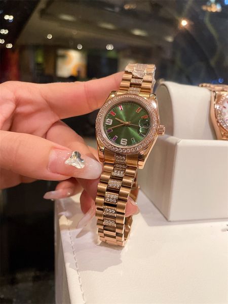 women's watch with diamond discs, colorful stripes, and quartz style, fashionable watch, Slivery;golden
women's watch with diamond discs, colorful stripes, and quartz style, fashionable watch, Slivery;golden