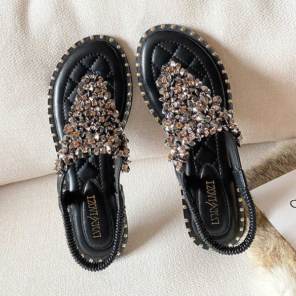 sandals 41-43 plus size bohemian beading sandals women clip toe flat heel summer shoes crystal glitter flower gladiator sandalias mujer g230, Black
sandals 41-43 plus size bohemian beading sandals women clip toe flat heel summer shoes crystal glitter flower gladiator sandalias mujer g230, Black