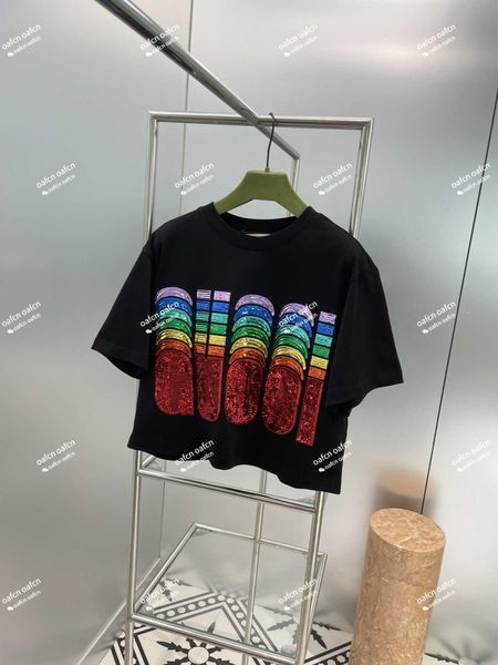 women's designer t-shirt fashion pearl piece embroidery round neck short sleeve men's shirt luxury brand, White
women's designer t-shirt fashion pearl piece embroidery round neck short sleeve men's shirt luxury brand, White