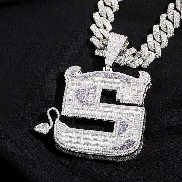 iced out demon letter s pendant necklace baguette zircon men's hip hop jewlery big silver color
iced out demon letter s pendant necklace baguette zircon men's hip hop jewlery big silver color