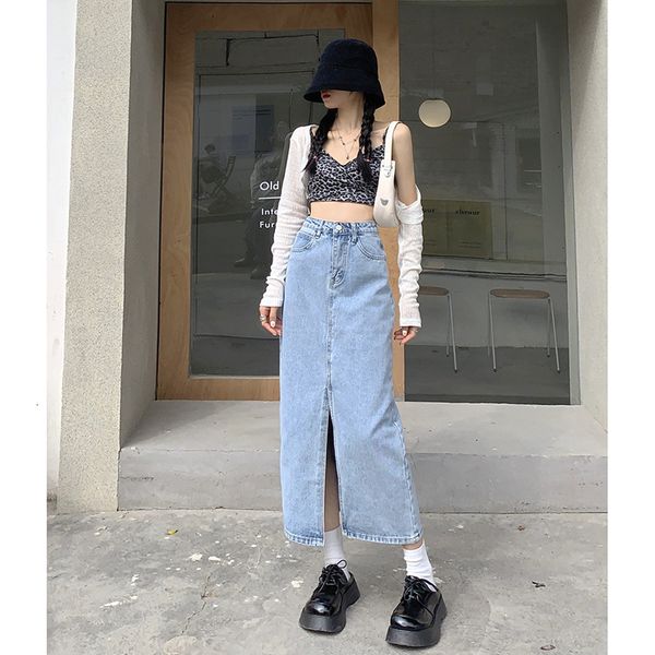 skirts spring and summer denim skirt a line split medium length design sense small crowd high waist thin wrap 230323, Black
skirts spring and summer denim skirt a line split medium length design sense small crowd high waist thin wrap 230323, Black