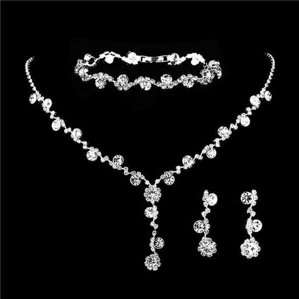 12 sets necklace earring bracelet suit inlaid zircon rhinestone twinkle bridal decorate adjeustable length necklace waterproof women wedding, Silver
12 sets necklace earring bracelet suit inlaid zircon rhinestone twinkle bridal decorate adjeustable length necklace waterproof women wedding, Silver