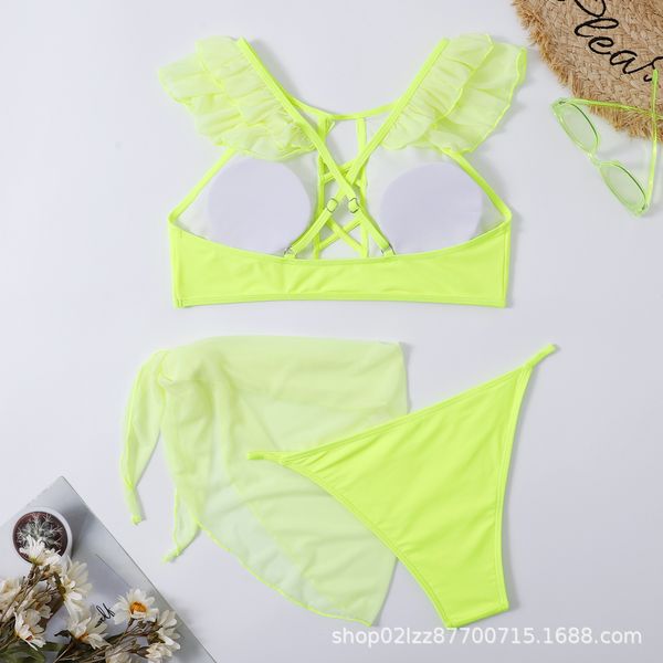 ins foreign trade fashion new swimsuit european and american solid color mesh bikini three piece swimsuit, White;black
ins foreign trade fashion new swimsuit european and american solid color mesh bikini three piece swimsuit, White;black