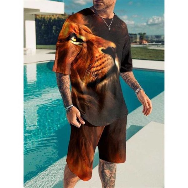2023 summer animal digital print 3d men's casual beach pants t-shirt shorts set, White;black
2023 summer animal digital print 3d men's casual beach pants t-shirt shorts set, White;black