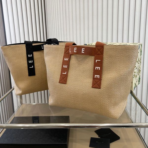 

Women Luxury Handbags Designer Beach Bag Top Quality Fashion Knitting Purse Shoulder Large Tote Summer Straw Shopping Bag with No Box