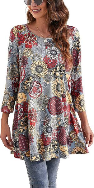 casual dresses enmain womens tunic 3/4 sleeve plus size loose fit tunics dressy casual paisley floral swing flare for leggings, Black;gray
casual dresses enmain womens tunic 3/4 sleeve plus size loose fit tunics dressy casual paisley floral swing flare for leggings, Black;gray