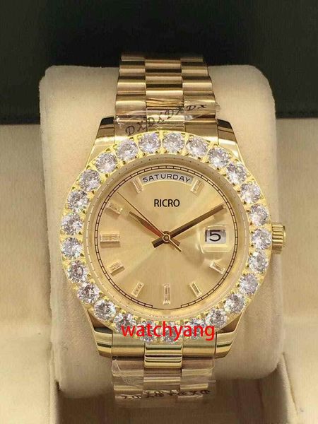 luxury designer men's mechanical watch 18k gold diamond ring mouth 44mm dial week calendar series 316 fine steel sports watch, Slivery;brown
luxury designer men's mechanical watch 18k gold diamond ring mouth 44mm dial week calendar series 316 fine steel sports watch, Slivery;brown