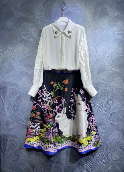 summer women's two piece pants set sweet age reducing luxury high definition brand rabbit butterfly flower grass print short shirt t-sh, White
summer women's two piece pants set sweet age reducing luxury high definition brand rabbit butterfly flower grass print short shirt t-sh, White