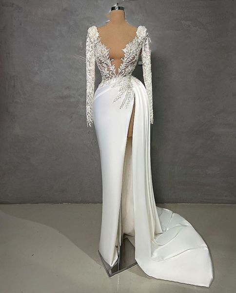 exquisite mermaid evening dresses long sleeves v neck beaded appliques sequins lace hollow floor length side slit prom dress formal gowns pl, Black;red
exquisite mermaid evening dresses long sleeves v neck beaded appliques sequins lace hollow floor length side slit prom dress formal gowns pl, Black;red
