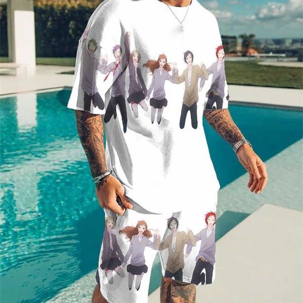 3d hori and gongcun printed men's summer short sleeve_ beach pants suit, White;black
3d hori and gongcun printed men's summer short sleeve_ beach pants suit, White;black